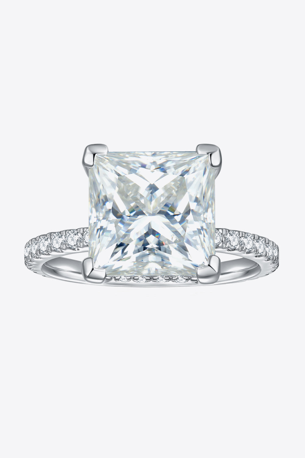 5.52 Carat Radiant-Cut Sparkala™ Moissanite Ring (Platinum Over Pure Sterling Silver)