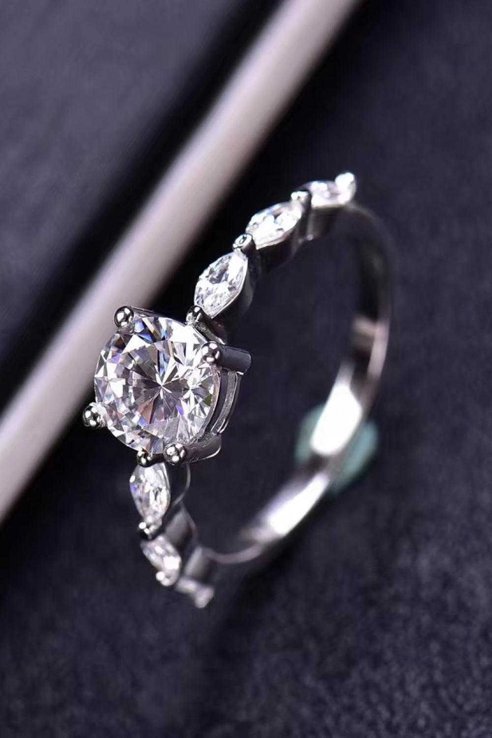 Now I See 1 Carat Brilliant Round Cut Sparkala™ Moissanite Ring (Platinum Over Pure Sterling Silver)