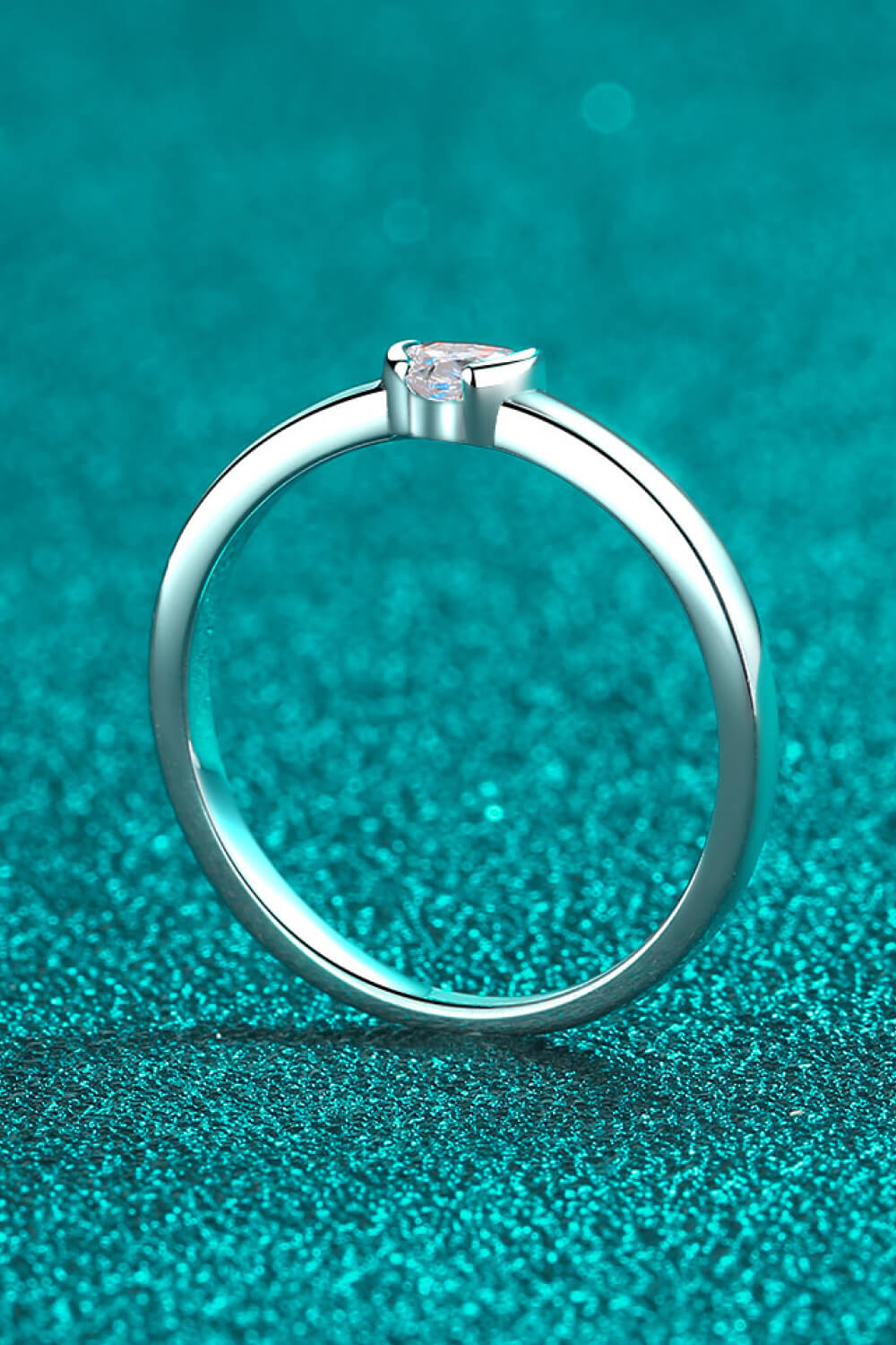 Heart-Shaped Moissanite Solitaire Ring - Sparkala
