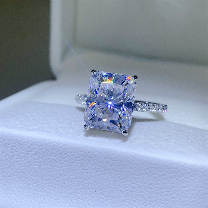 5 Carat Radiant Cut Sparkala™ Moissanite 925 Sterling Silver Ring