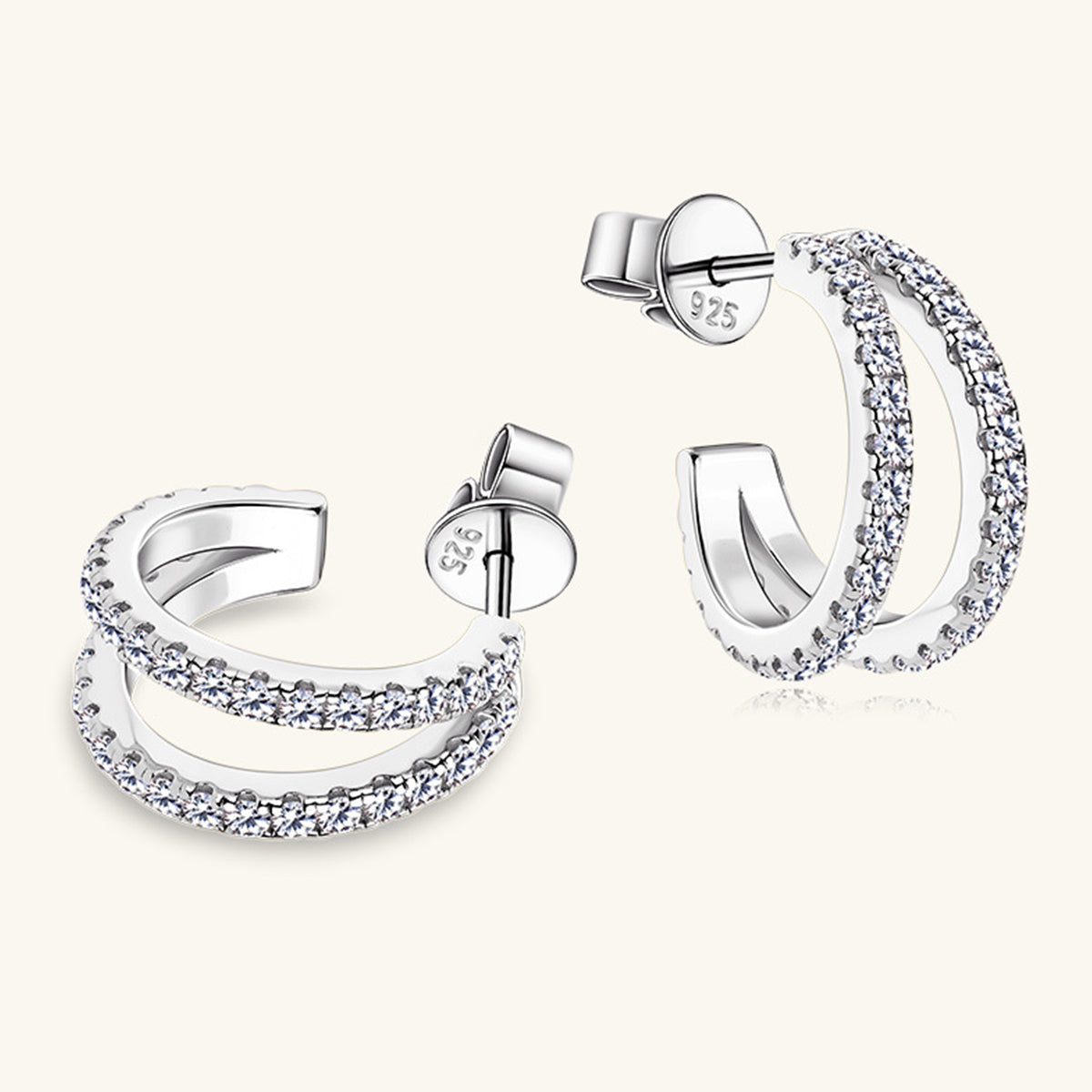 Sparkala™ Pure Sterling Silver C-Hoop Earrings