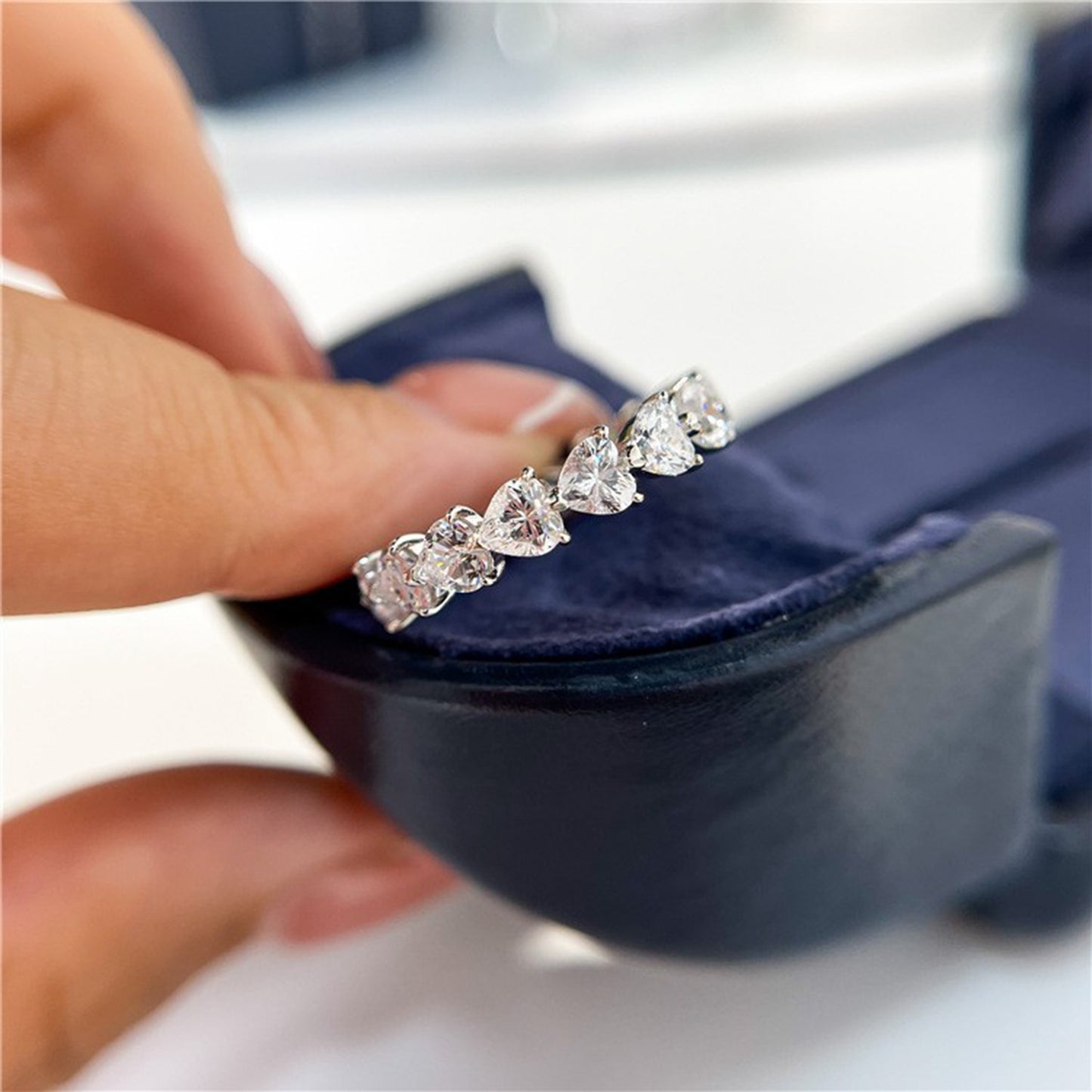 2.1 Carat Pure Sterling Silver Moissanite Heart Ring - Sparkala