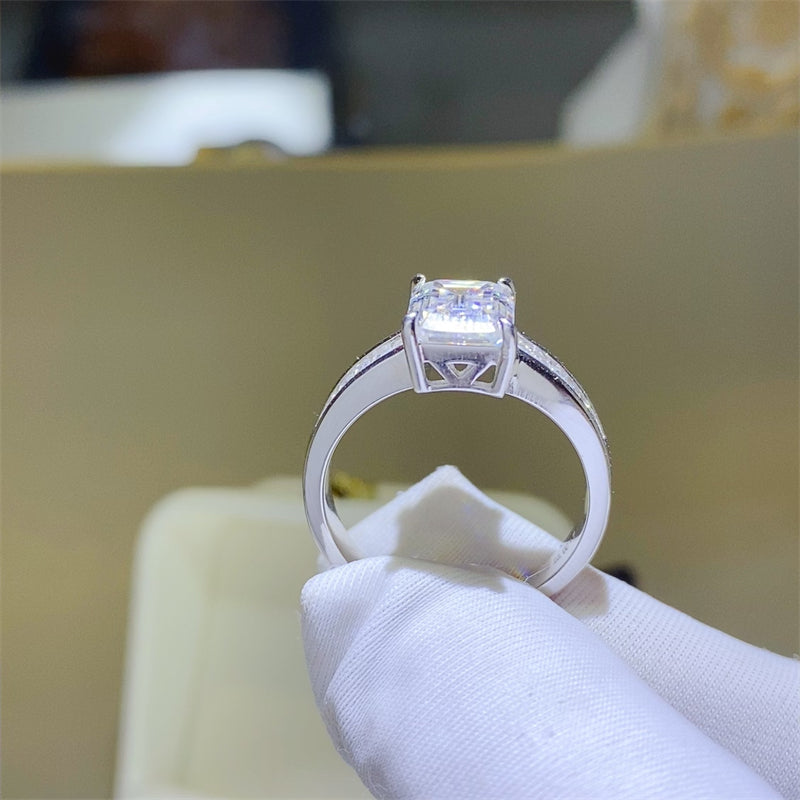 3 Carat Moissanite Pure Sterling Silver Ring - Sparkala