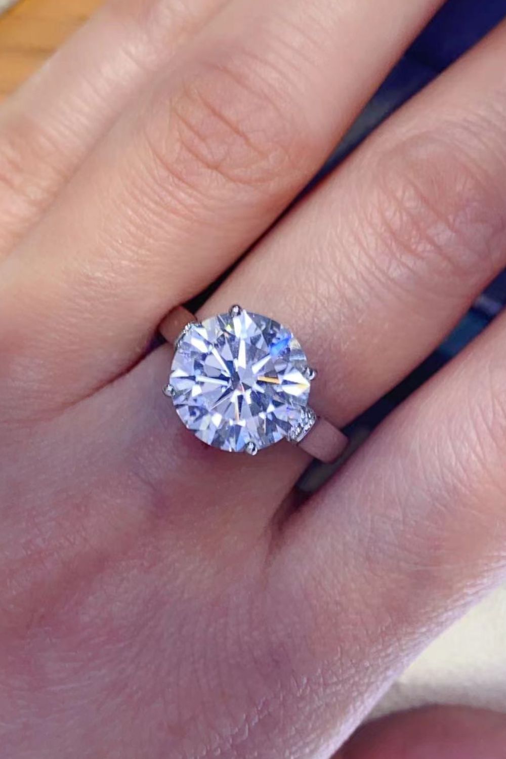 5 Carat Brilliant Round Cut Sparkala™ Moissanite Platinum-Plated Ring