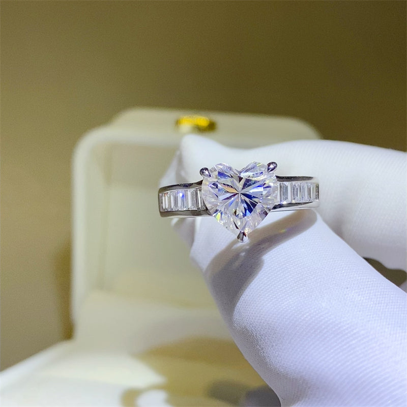 3 Carat Moissanite Pure Sterling Silver Ring - Sparkala