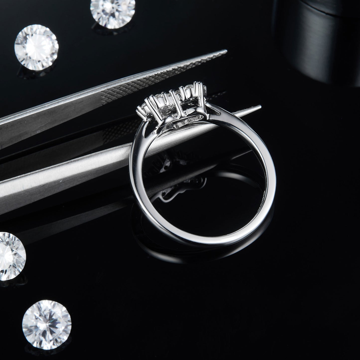 Sparkala™ Moissanite Pure Sterling Silver Heart Ring