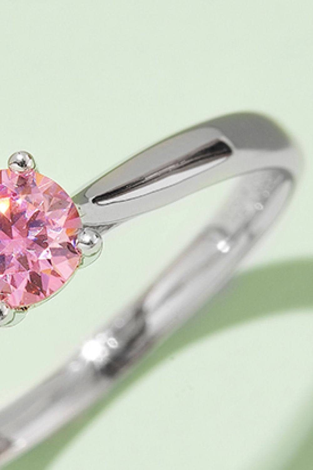 Sparkala™ Contrast Platinum Over Pure Sterling Silver Solitaire Ring (Yellow, Pink, or Blue)