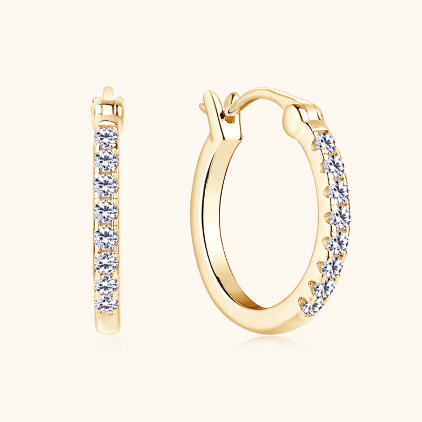 Pure Sterling Silver Sparkala™ Moissanite Huggie Earrings