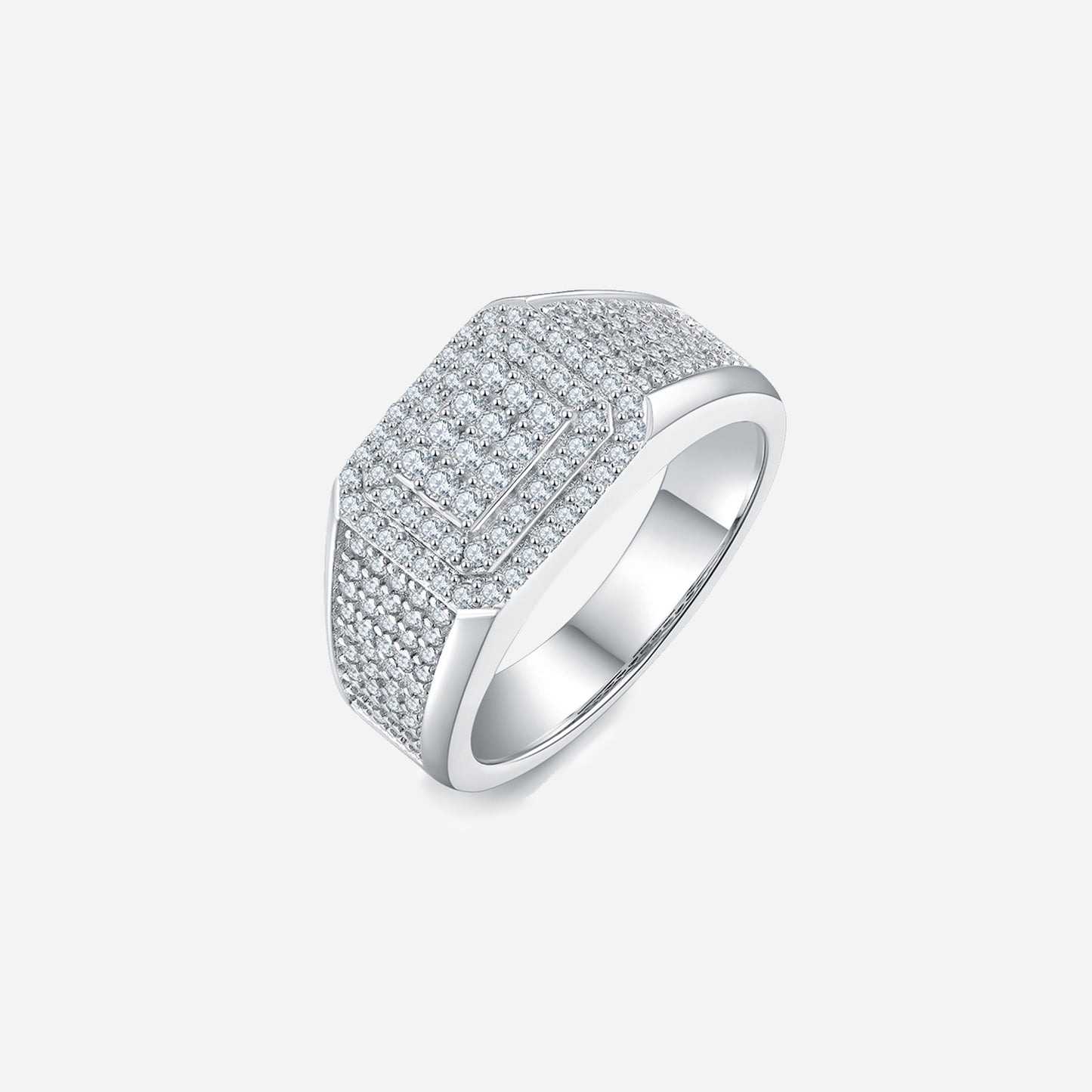 Sparkala™ Moissanite Platinum Over Pure Sterling Silver Ring