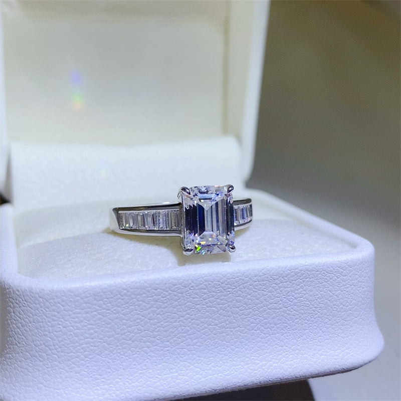 3 Carat Moissanite Pure Sterling Silver Ring - Sparkala