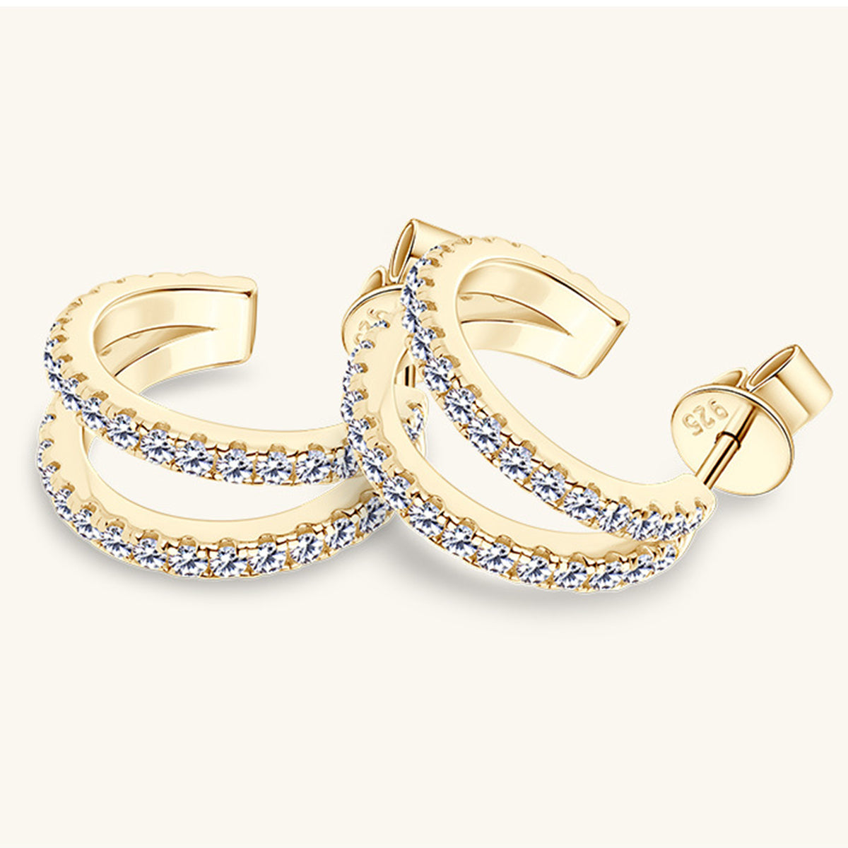 Sparkala™ Pure Sterling Silver C-Hoop Earrings