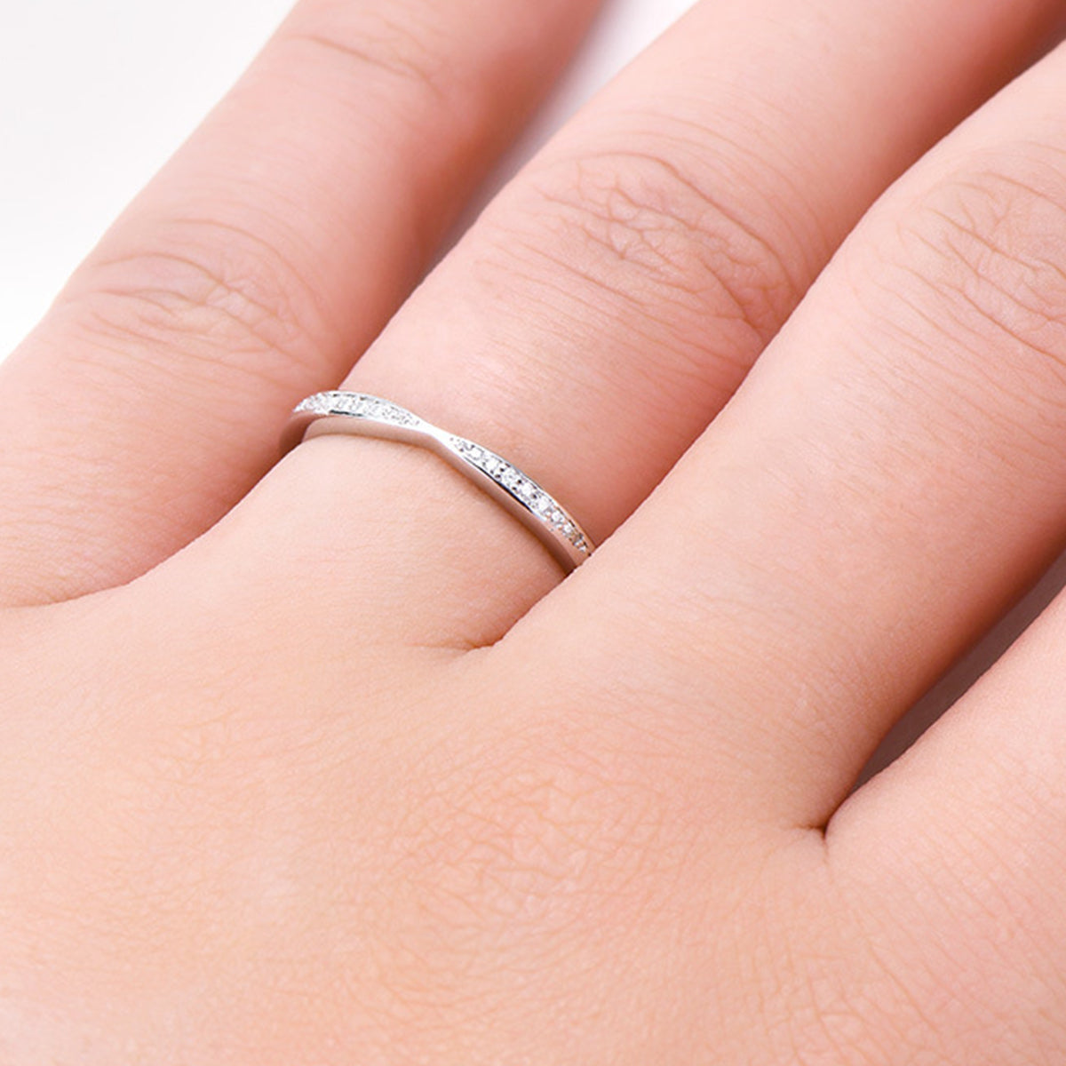 Pure Sterling Silver Inlaid Sparkala™ Moissanite Ring