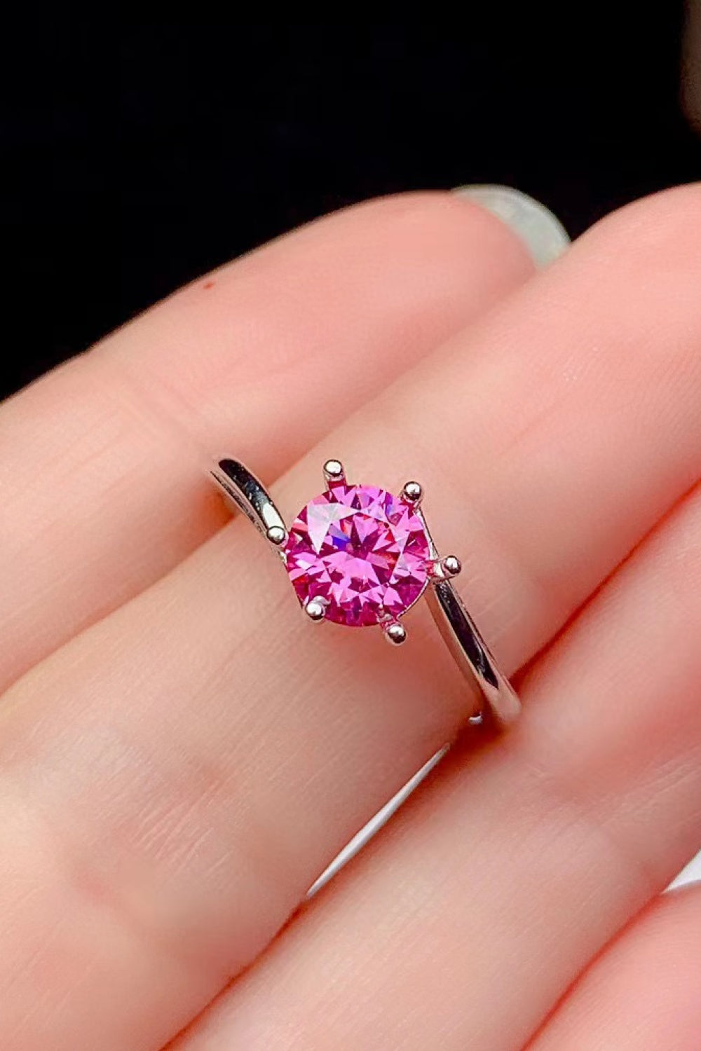 Can't Stop Your Shine 1 Carat Pink Brilliant Round Cut Sparkala™ Ring (Platinum Over Pure Sterling Silver)