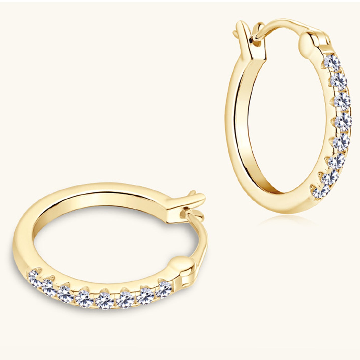 Pure Sterling Silver Sparkala™ Moissanite Huggie Earrings