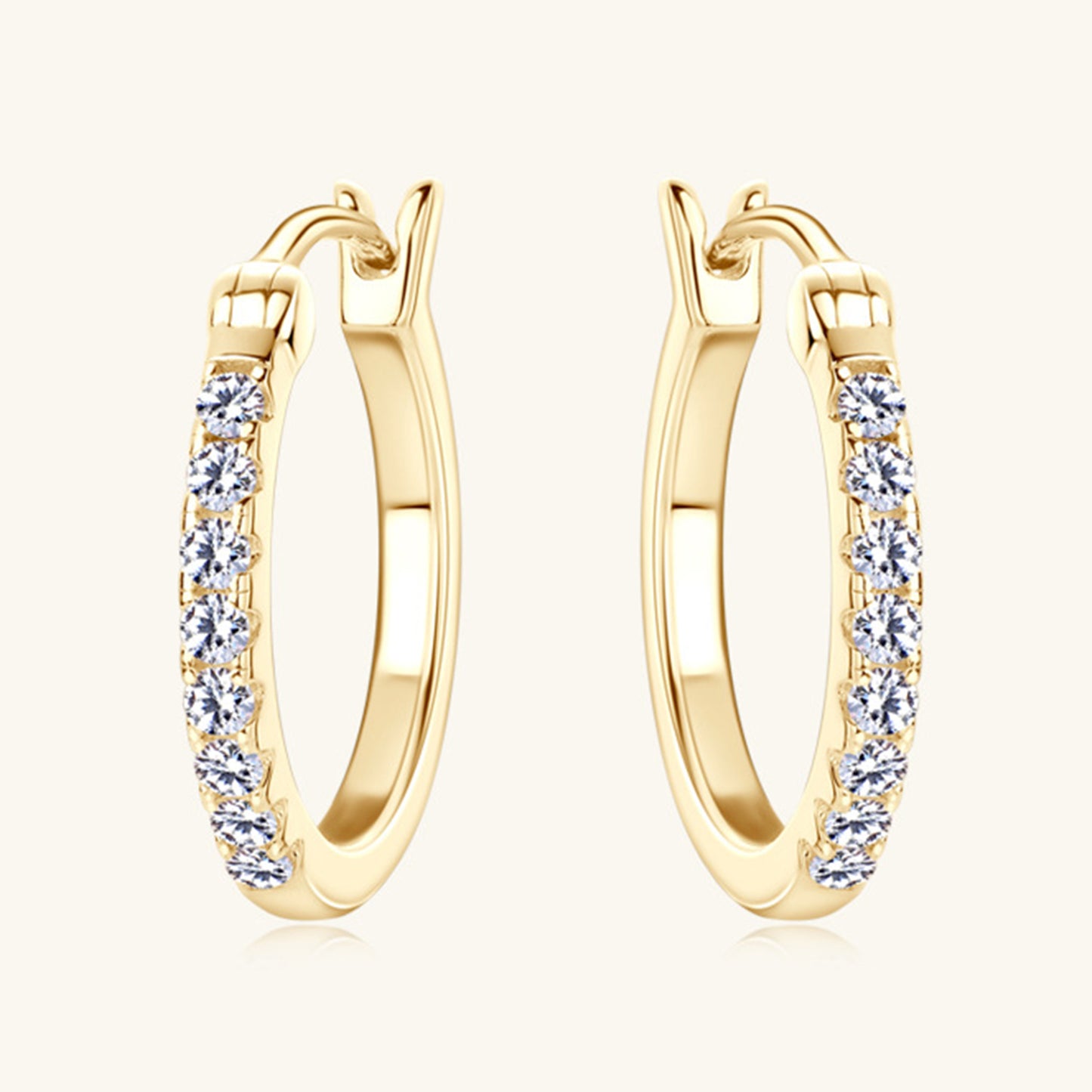 Pure Sterling Silver Sparkala™ Moissanite Huggie Earrings