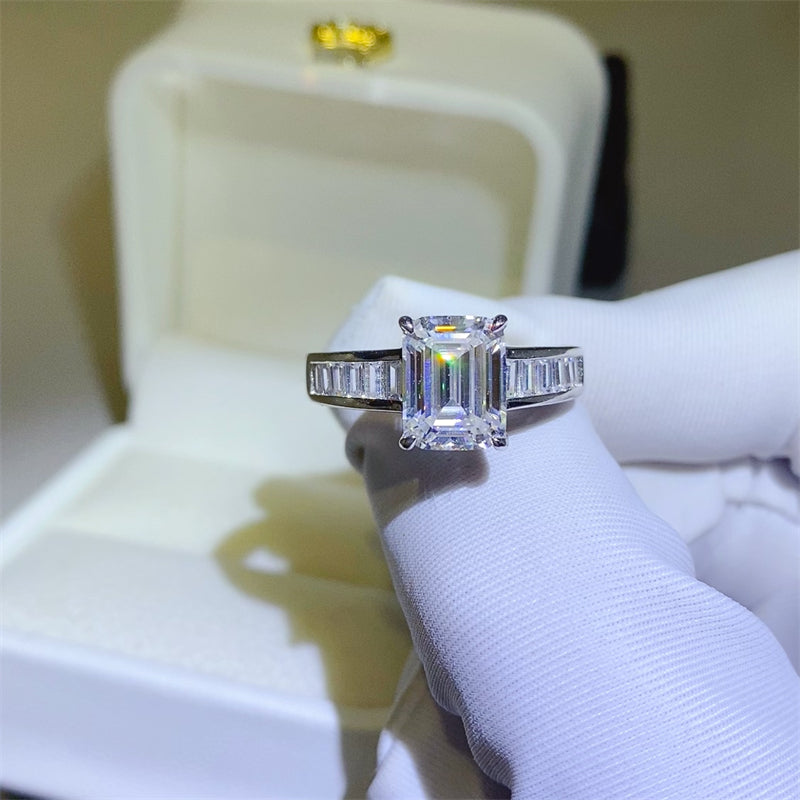 3 Carat Moissanite Pure Sterling Silver Ring - Sparkala