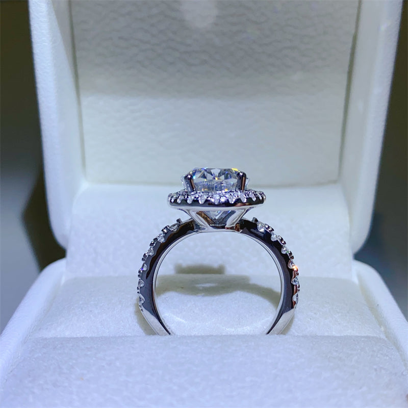 5 Carat Oval-Cut Sparkala™ Moissanite Pure Sterling Silver Ring