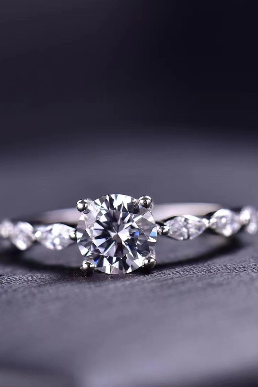 Now I See 1 Carat Brilliant Round Cut Sparkala™ Moissanite Ring (Platinum Over Pure Sterling Silver)