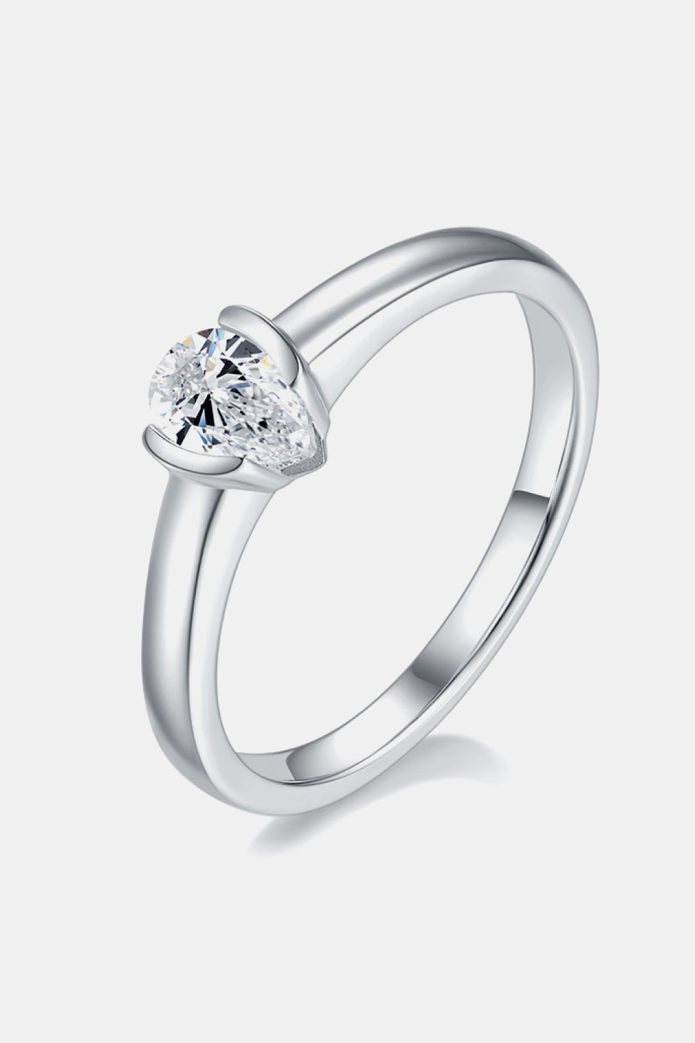 Brilliant Round Cut Sparkala™ Moissanite Platinum Over Pure Sterling Silver Solitaire Ring