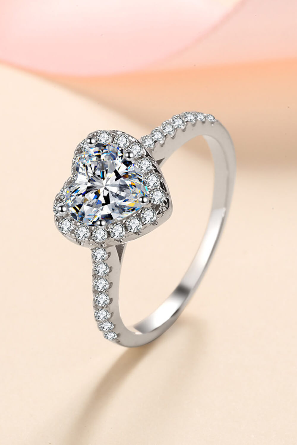 1 Carat Moissanite Heart-Shaped Ring - Sparkala