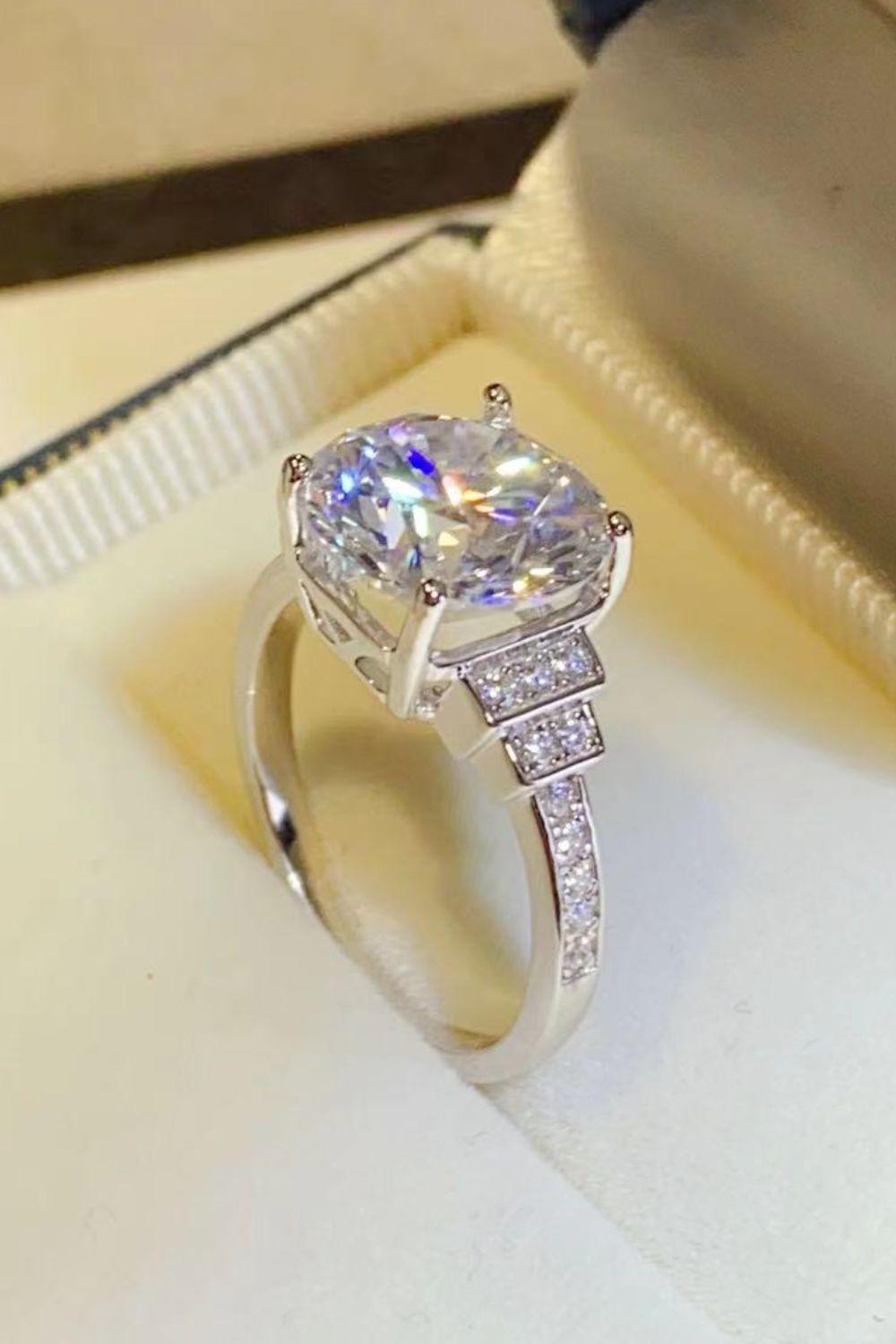 5 Carat Brilliant Round Cut Sparkala™ Moissanite Platinum Over Pure Sterling Silver Ring