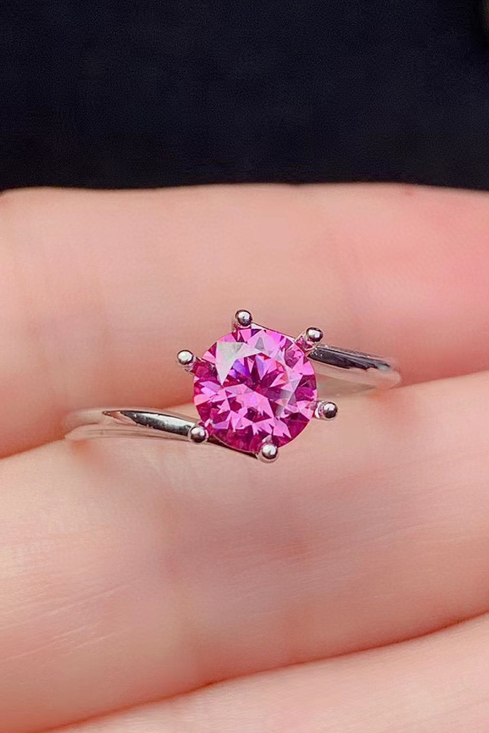 Can't Stop Your Shine 1 Carat Pink Brilliant Round Cut Sparkala™ Ring (Platinum Over Pure Sterling Silver)