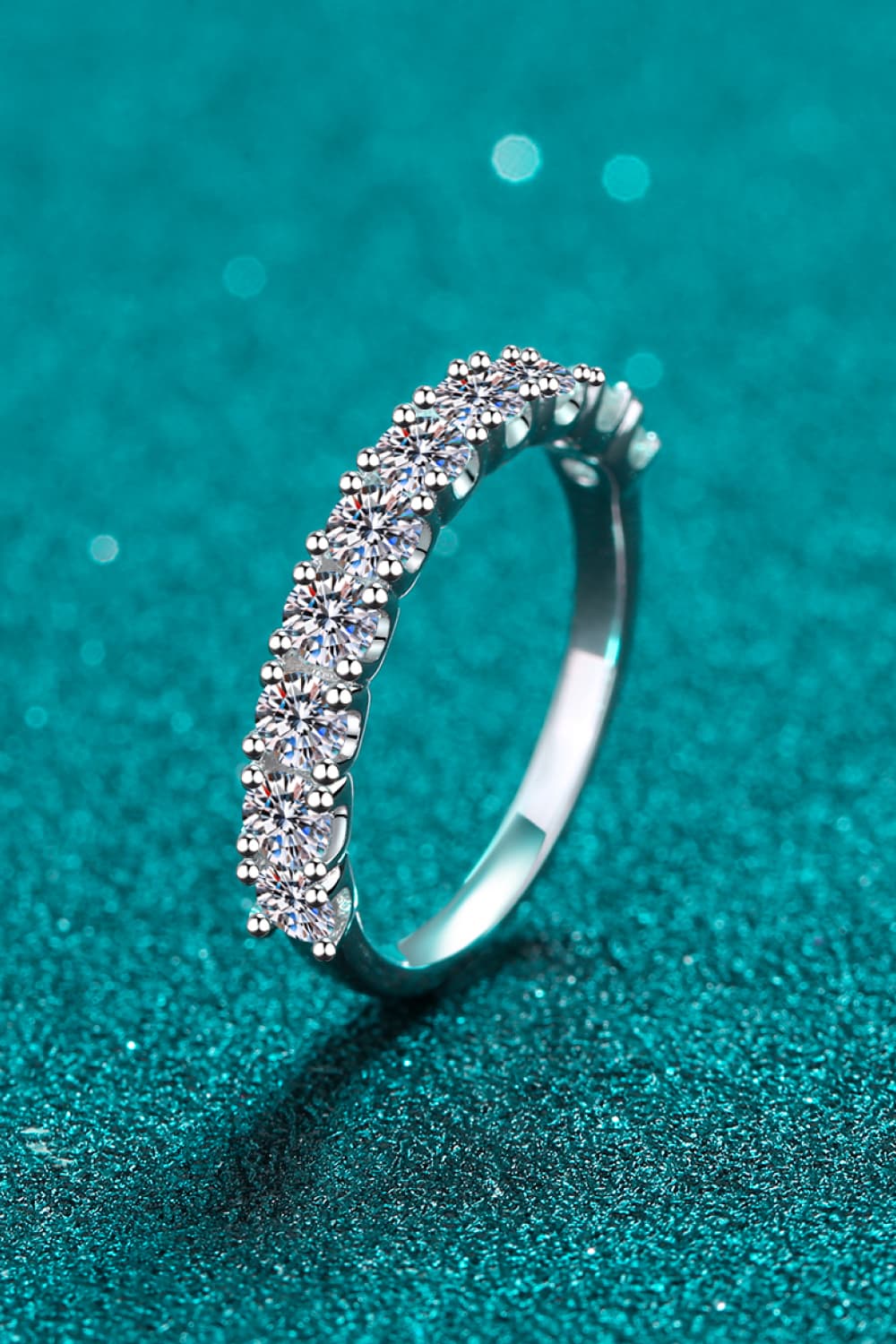 1 Carat Moissanite Half-Eternity Ring - Sparkala