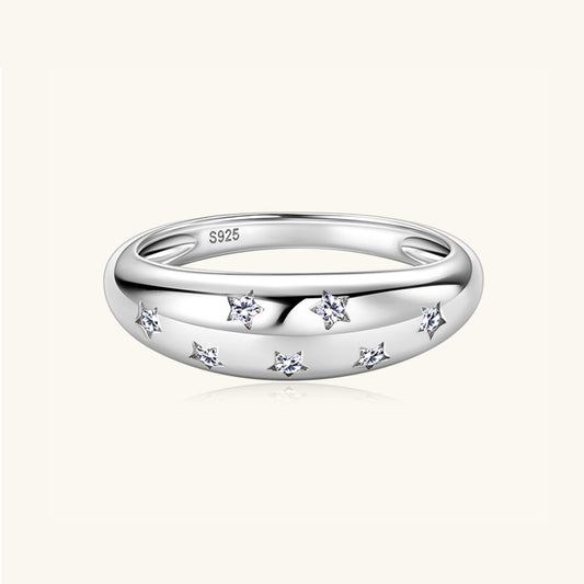 Pure Sterling Silver Inlaid Sparkala™ Star Ring