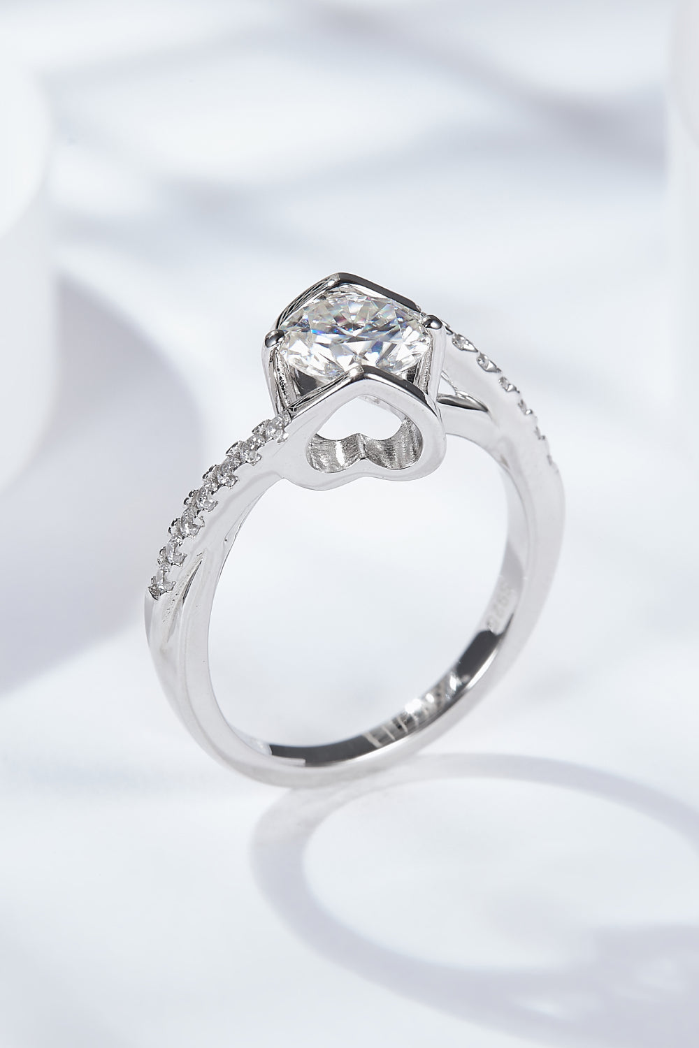 Limitless Love Brilliant Round Cut Sparkala™ Moissanite Ring (Platinum Over Pure Sterling Silver)