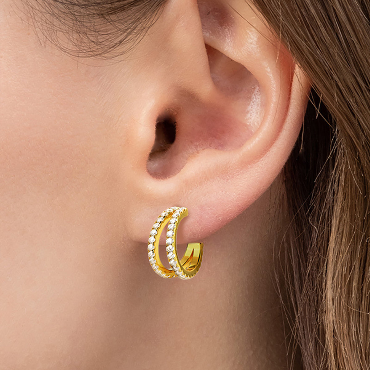 Sparkala™ Pure Sterling Silver C-Hoop Earrings