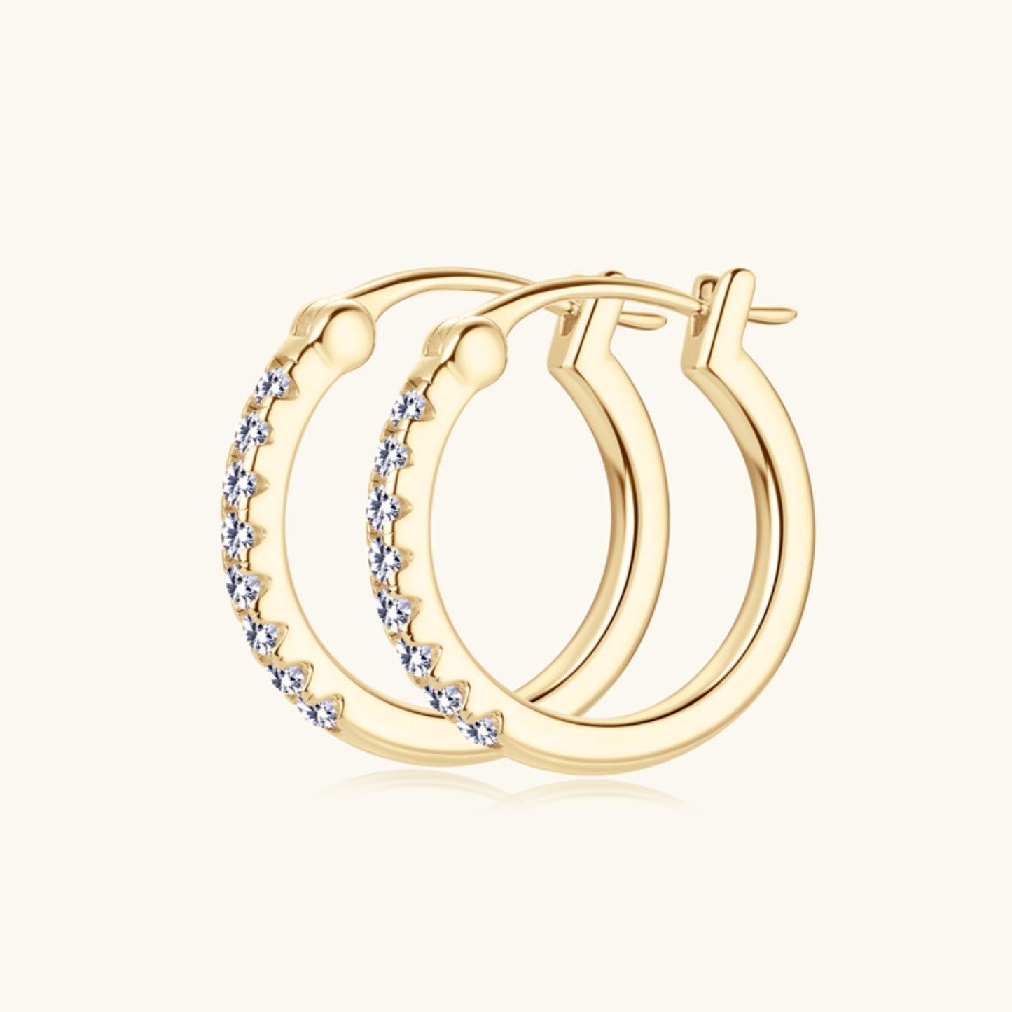 Pure Sterling Silver Sparkala™ Moissanite Huggie Earrings