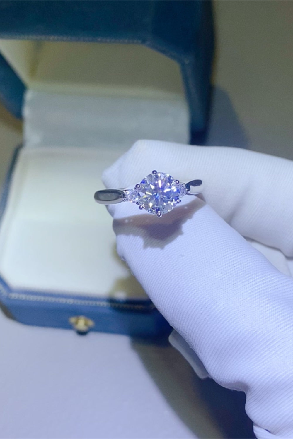 2 Carat Moissanite Pure Sterling Silver Ring - Sparkala