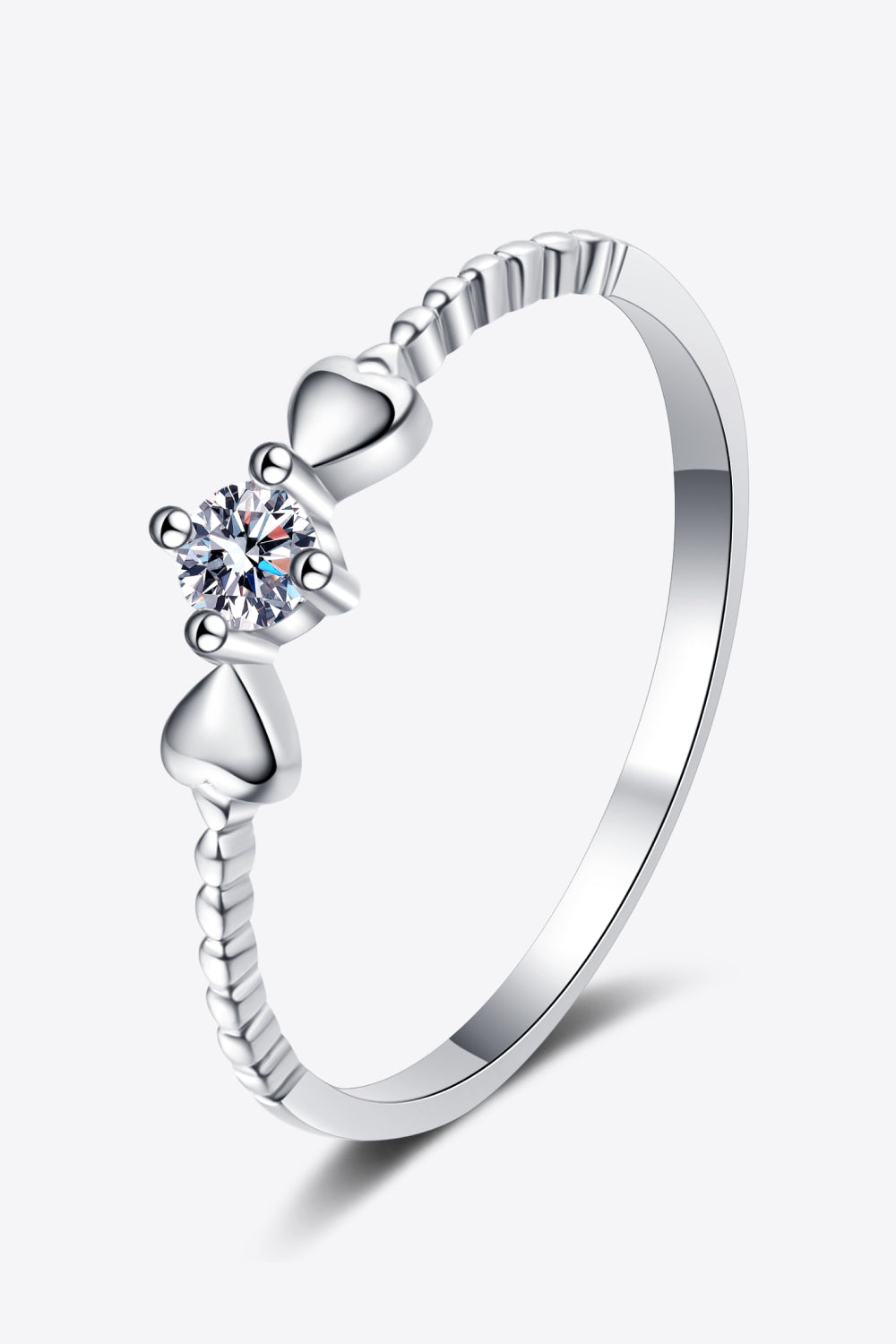 Adored Sparkala™ Moissanite Heart 925 Sterling Silver Ring