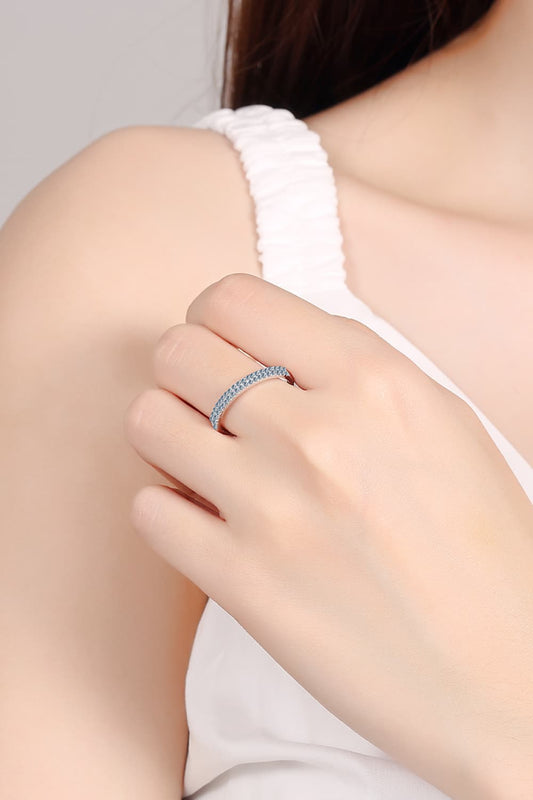 Sparkala™ Half-Eternity Ring (Rhodium Over Pure Sterling Silver)