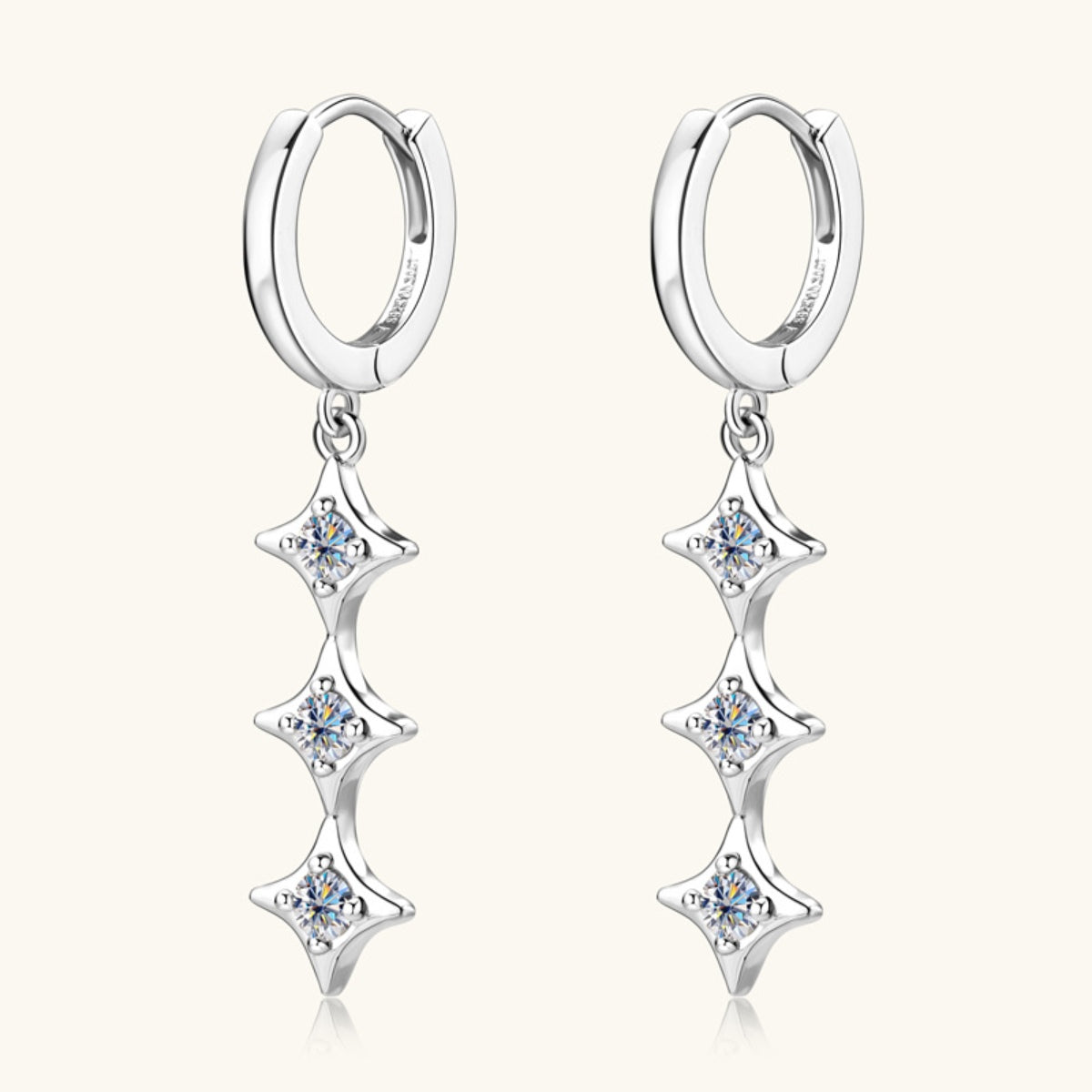 Sparkala™ Pure Sterling Silver Geometric Shape Earrings