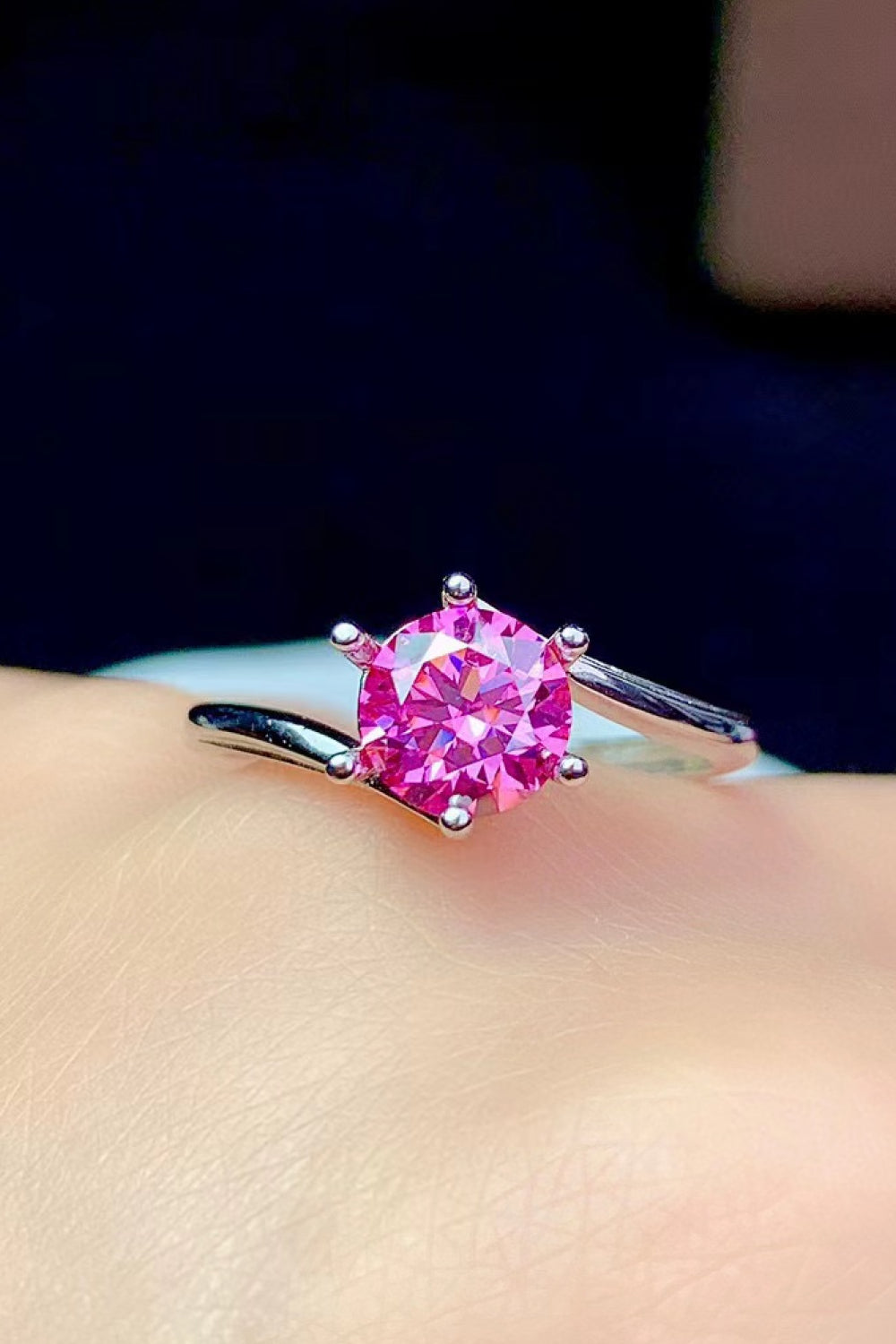 Can't Stop Your Shine 1 Carat Pink Brilliant Round Cut Sparkala™ Ring (Platinum Over Pure Sterling Silver)