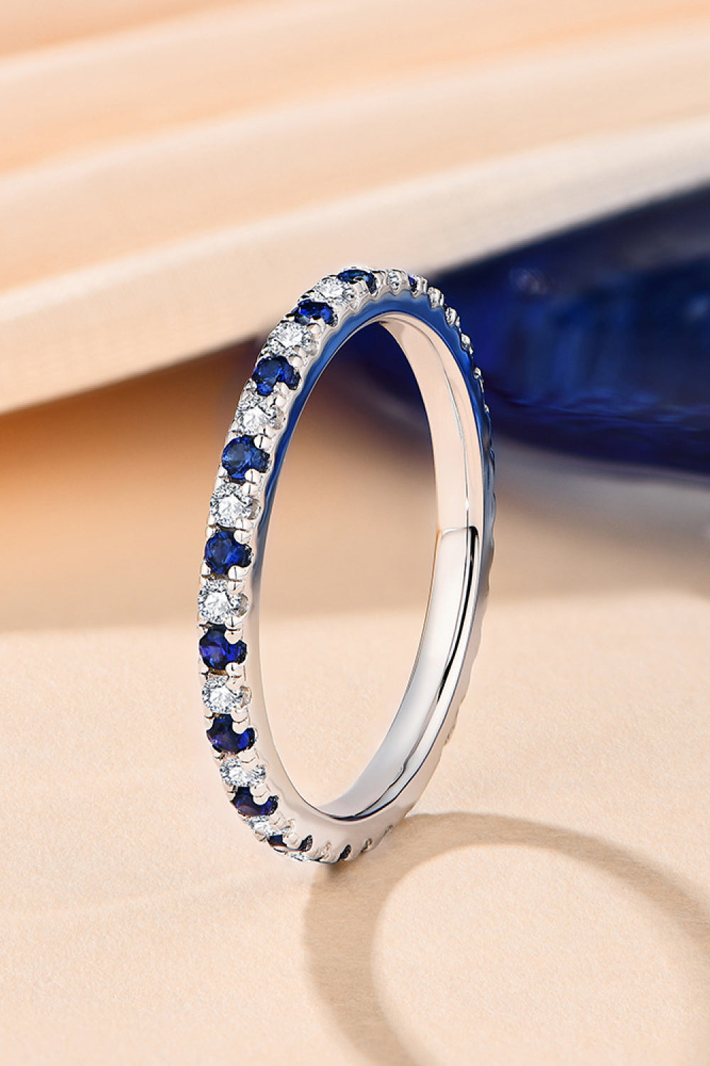 Blue Sparkala™ Lab-Grown Sapphire Ring (Platinum Over Pure Sterling Silver)
