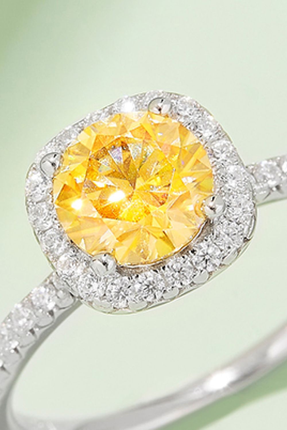 Adored 1 Carat Sparkala™ Platinum Over Pure Sterling Silver Halo Ring (Yellow, Pink, or Blue)