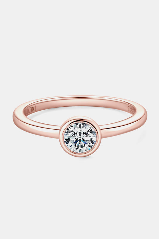 Sparkala™ Pure Sterling Silver Solitaire Ring (18k Rose Gold over Pure Sterling Silver)