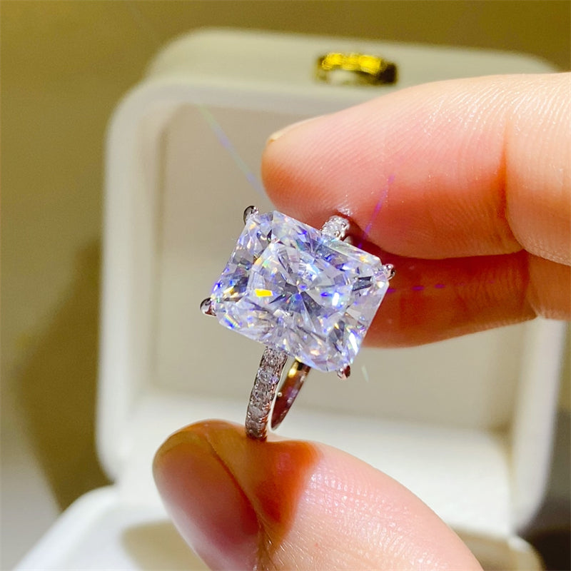 5 Carat Radiant Cut Sparkala™ Moissanite 925 Sterling Silver Ring