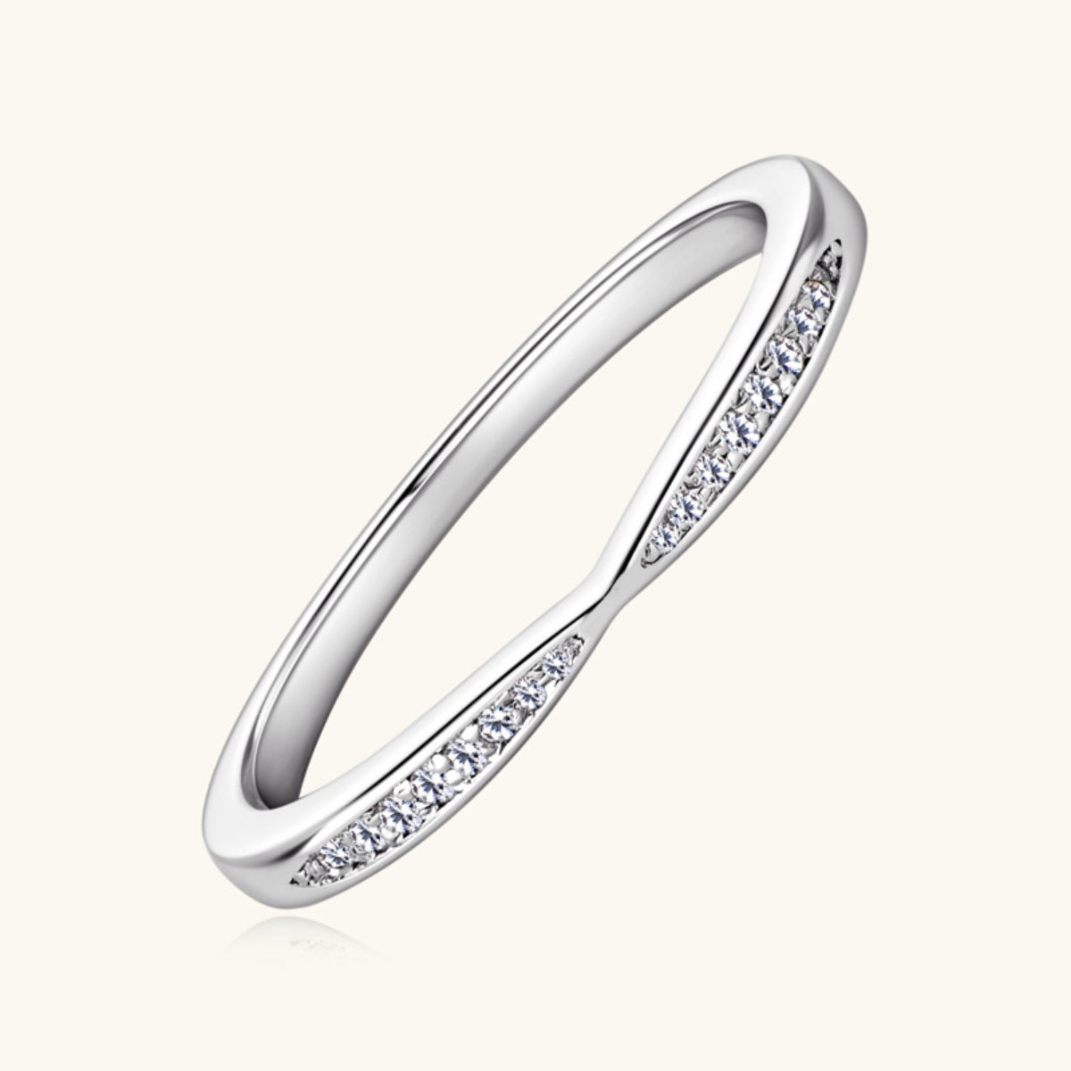 Pure Sterling Silver Inlaid Sparkala™ Moissanite Ring