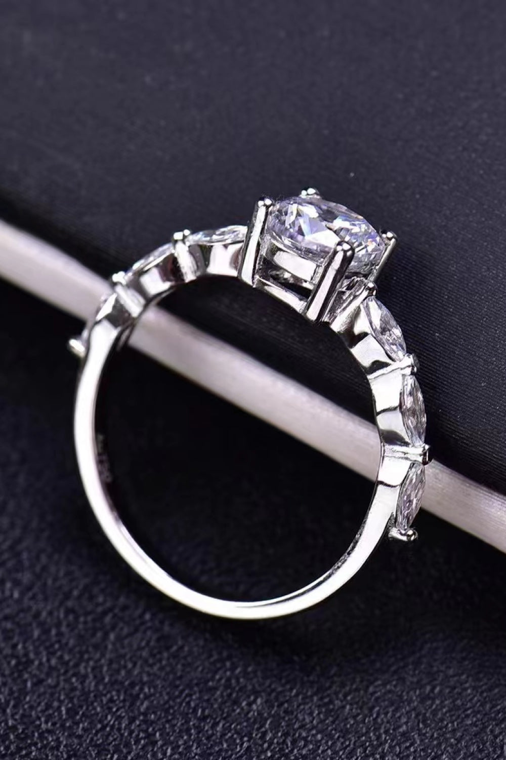Now I See 1 Carat Brilliant Round Cut Sparkala™ Moissanite Ring (Platinum Over Pure Sterling Silver)
