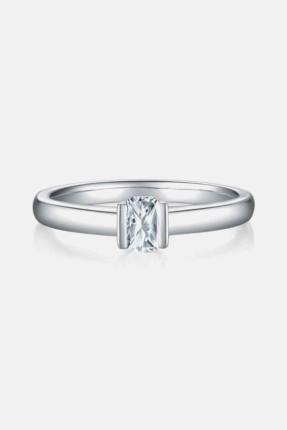Brilliant Round Cut Sparkala™ Moissanite Platinum Over Pure Sterling Silver Solitaire Ring