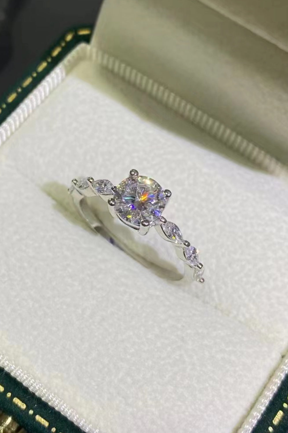 Now I See 1 Carat Brilliant Round Cut Sparkala™ Moissanite Ring (Platinum Over Pure Sterling Silver)