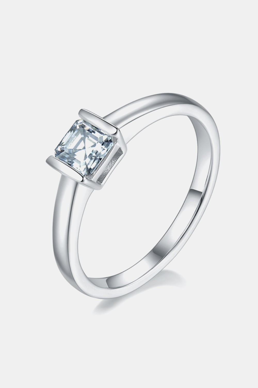 Brilliant Round Cut Sparkala™ Moissanite Platinum Over Pure Sterling Silver Solitaire Ring