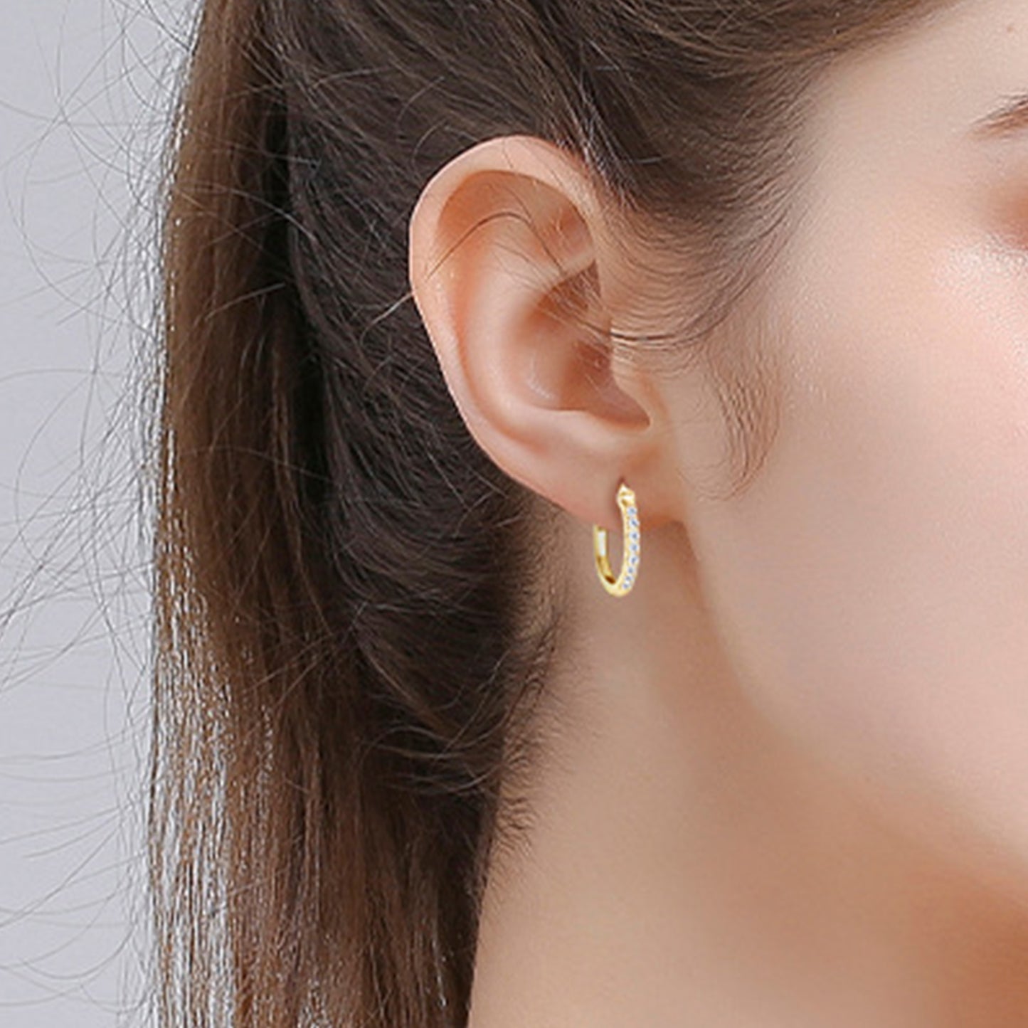 Pure Sterling Silver Sparkala™ Moissanite Huggie Earrings