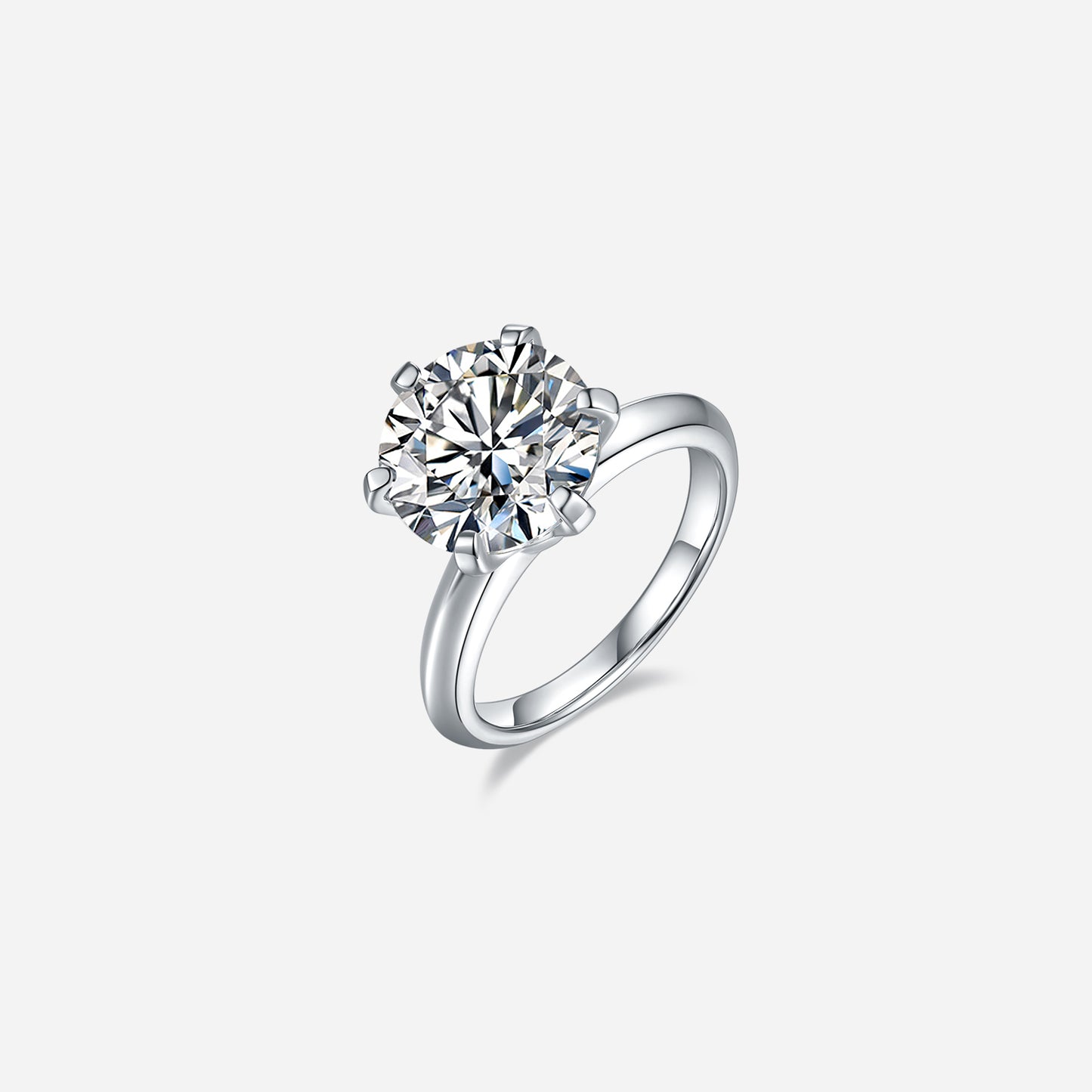 5 Carat Brilliant Round Cut Sparkala™ Moissanite Platinum Over Pure Sterling Silver Ring