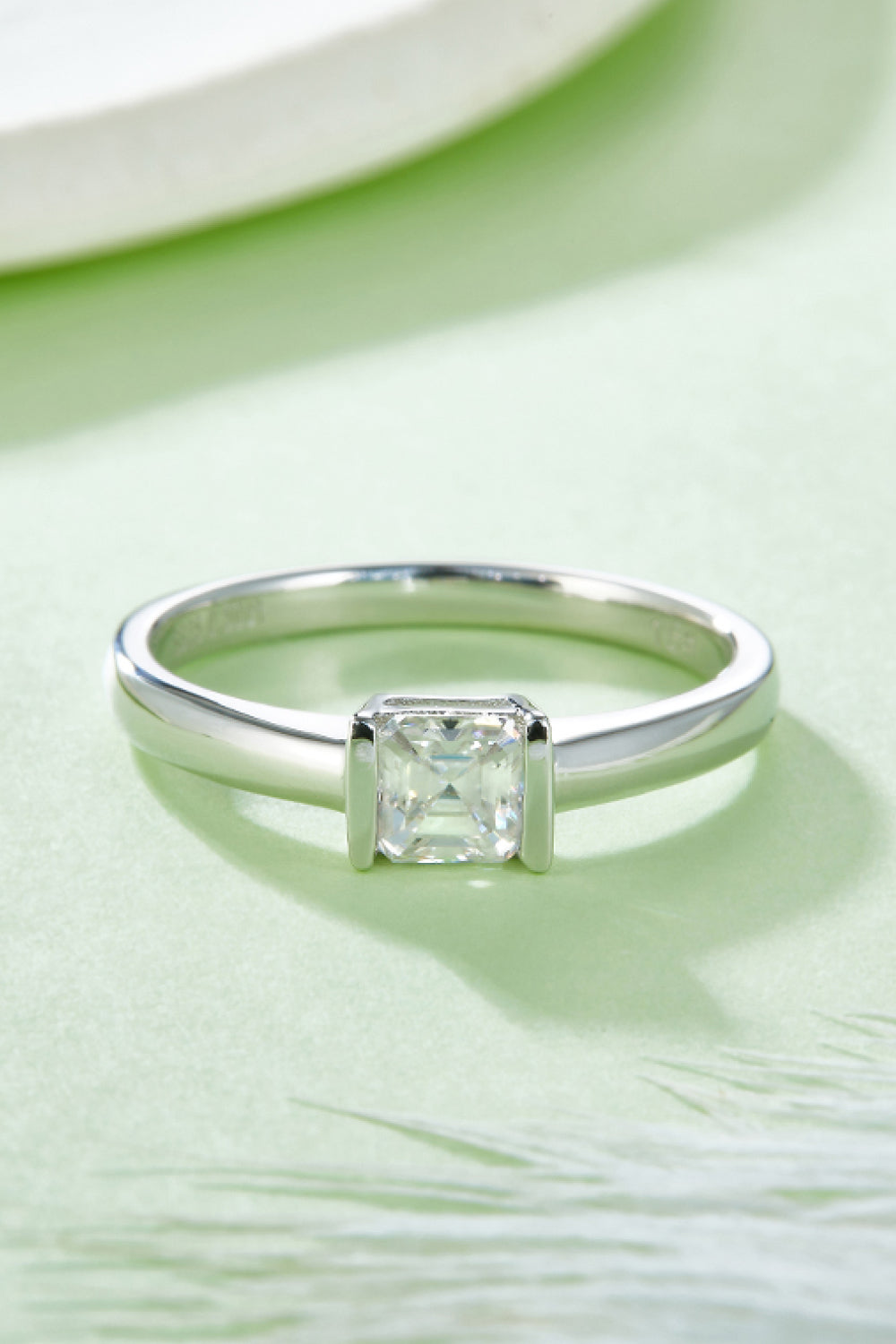 Brilliant Round Cut Sparkala™ Moissanite Platinum Over Pure Sterling Silver Solitaire Ring