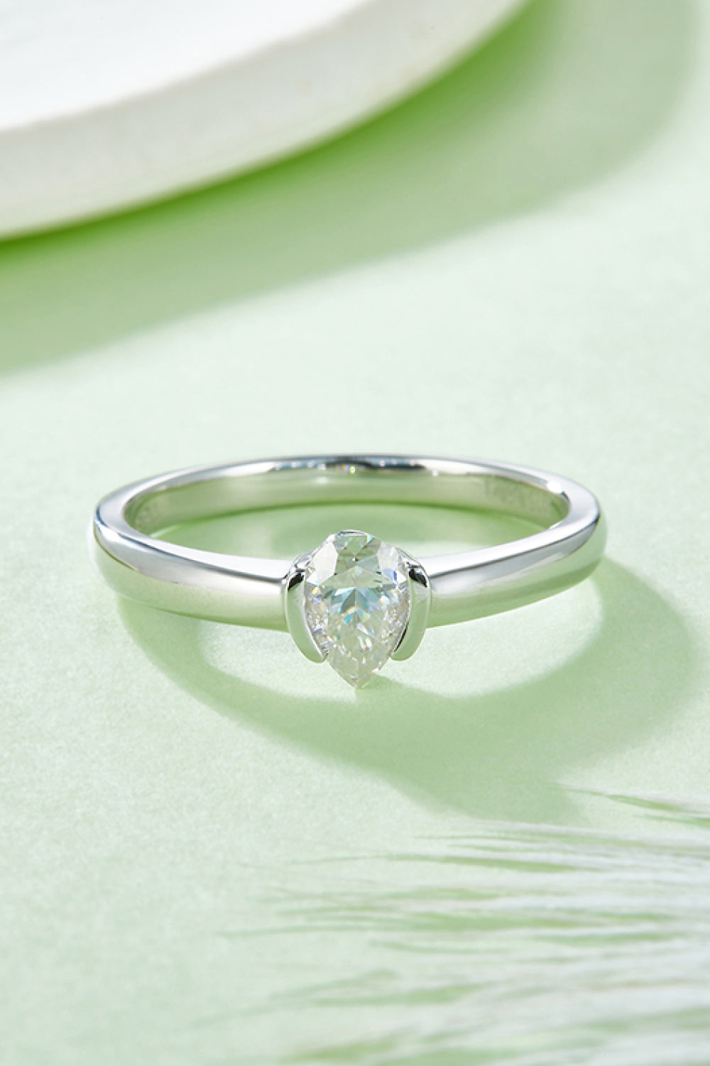 Brilliant Round Cut Sparkala™ Moissanite Platinum Over Pure Sterling Silver Solitaire Ring