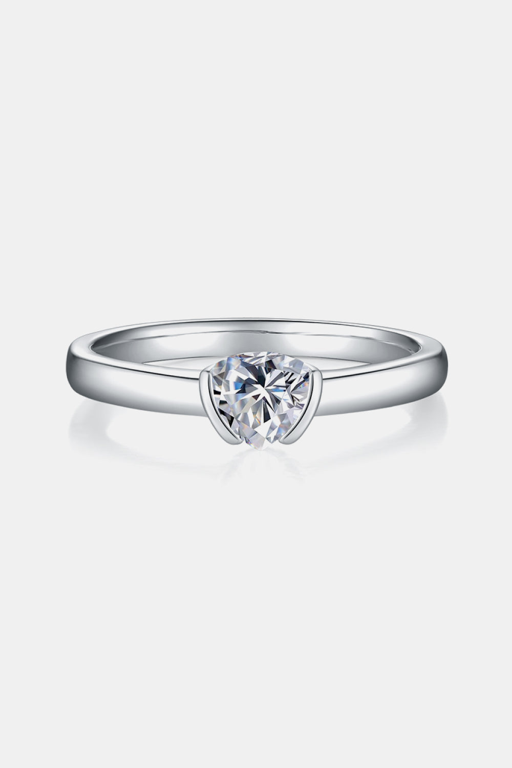 Brilliant Round Cut Sparkala™ Moissanite Platinum Over Pure Sterling Silver Solitaire Ring